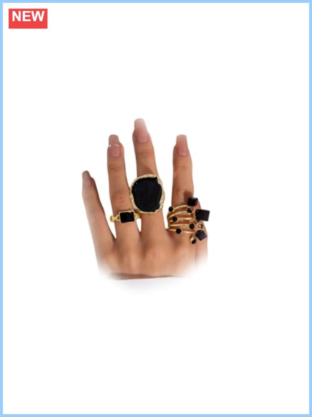 Chunky Stackable Statement Rings Set for Women - Alloy Enamel Finish